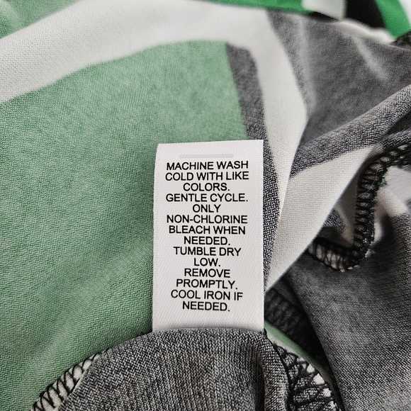 CATO Wrap Midi Dress Fern Green Retro Print Long Sleeve V Neck Tie Medium - Picture 7 of 7